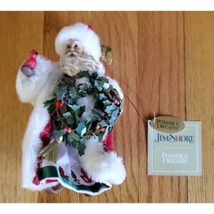 Possible Dreams Santa Merry Cardinal Christmas Hanging Ornament New 6006033 7"